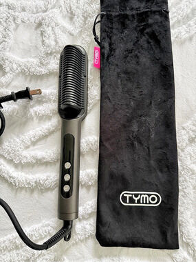 TYMO Ring Plus Ionic Hair Straightening Brush Black & Gray